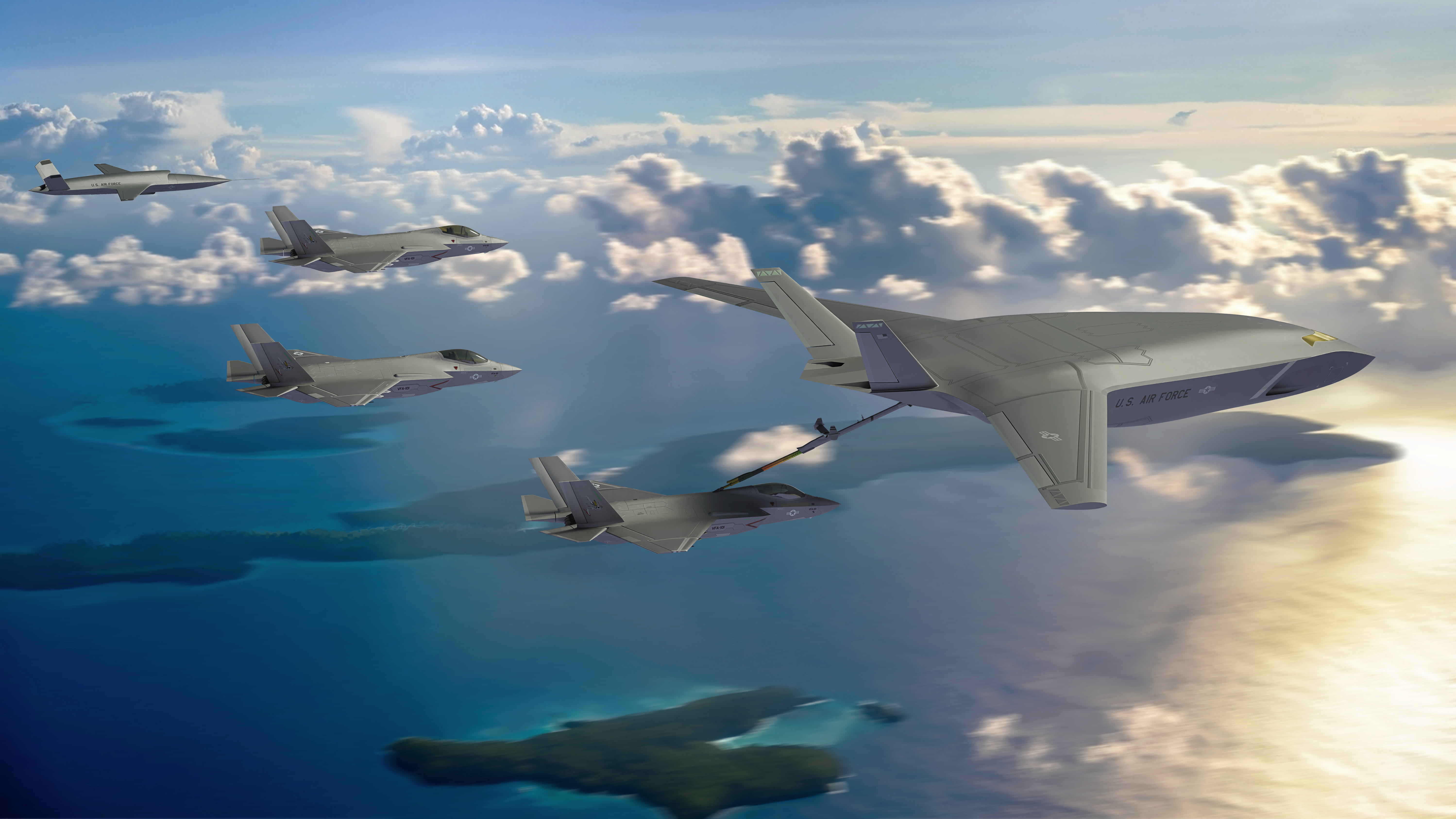 Natilus blended-wing-body aerial refueling