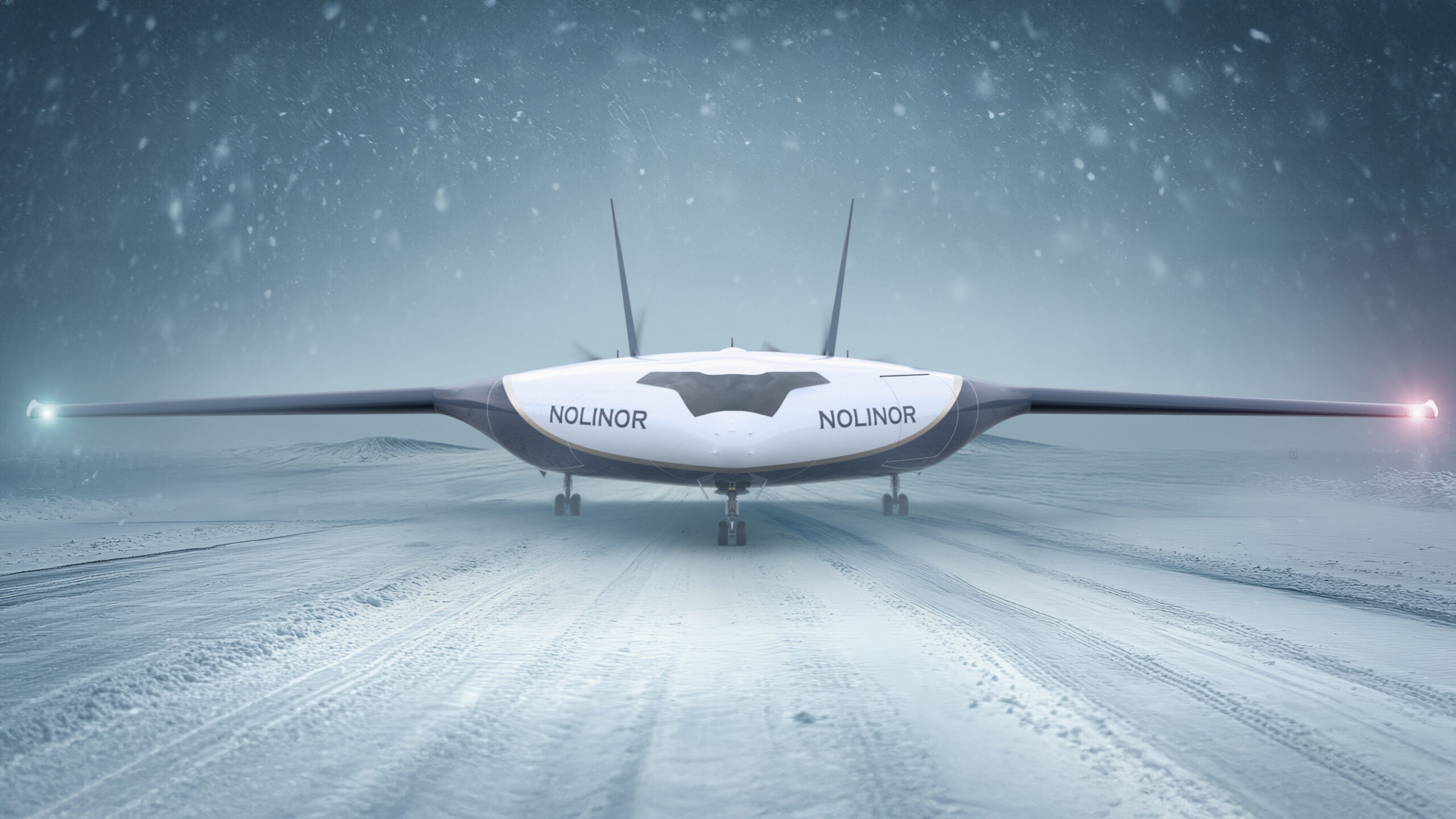 Natilus KONA cargo aircraft in Nolinor livery parked on a snowy gravel runway