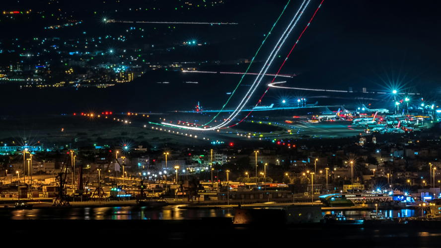 Airport at night